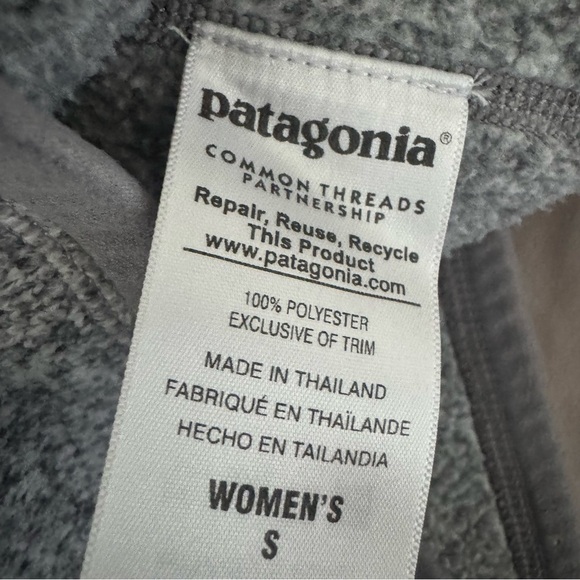 Patagonia Better Sweater Heather Gray Pullover Quarter Zip Jacket size Small - Picture 10 of 10